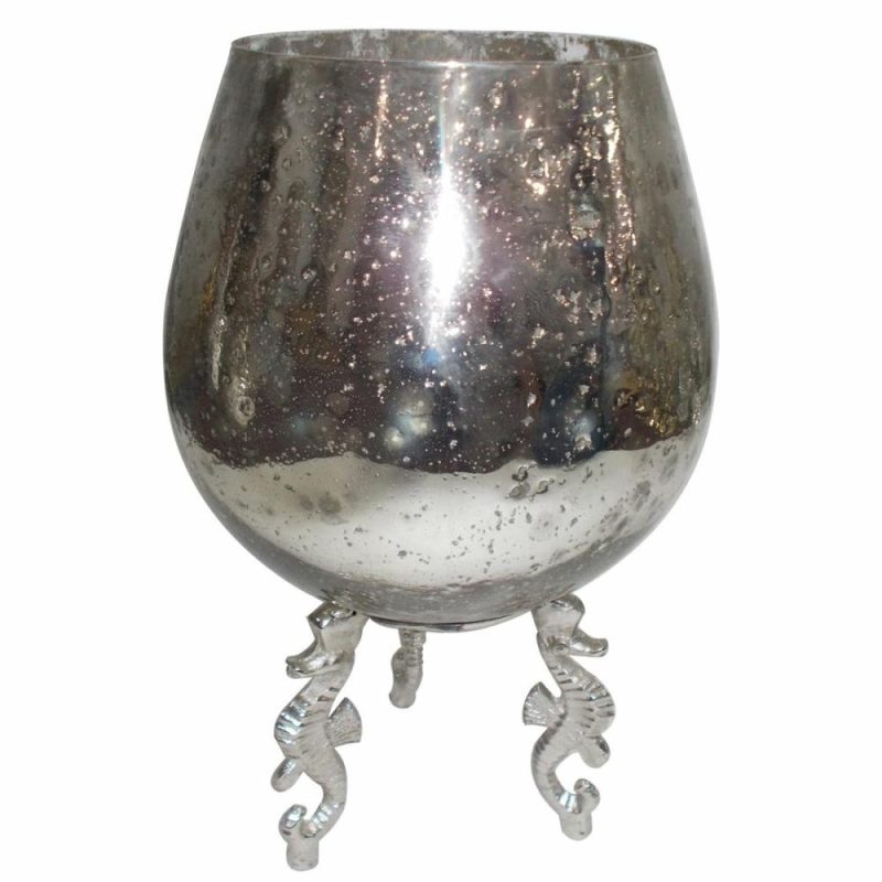 Aluminum & Glass Votive Holder (15″)