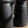 Black Clay Taper Holders Set Of 5