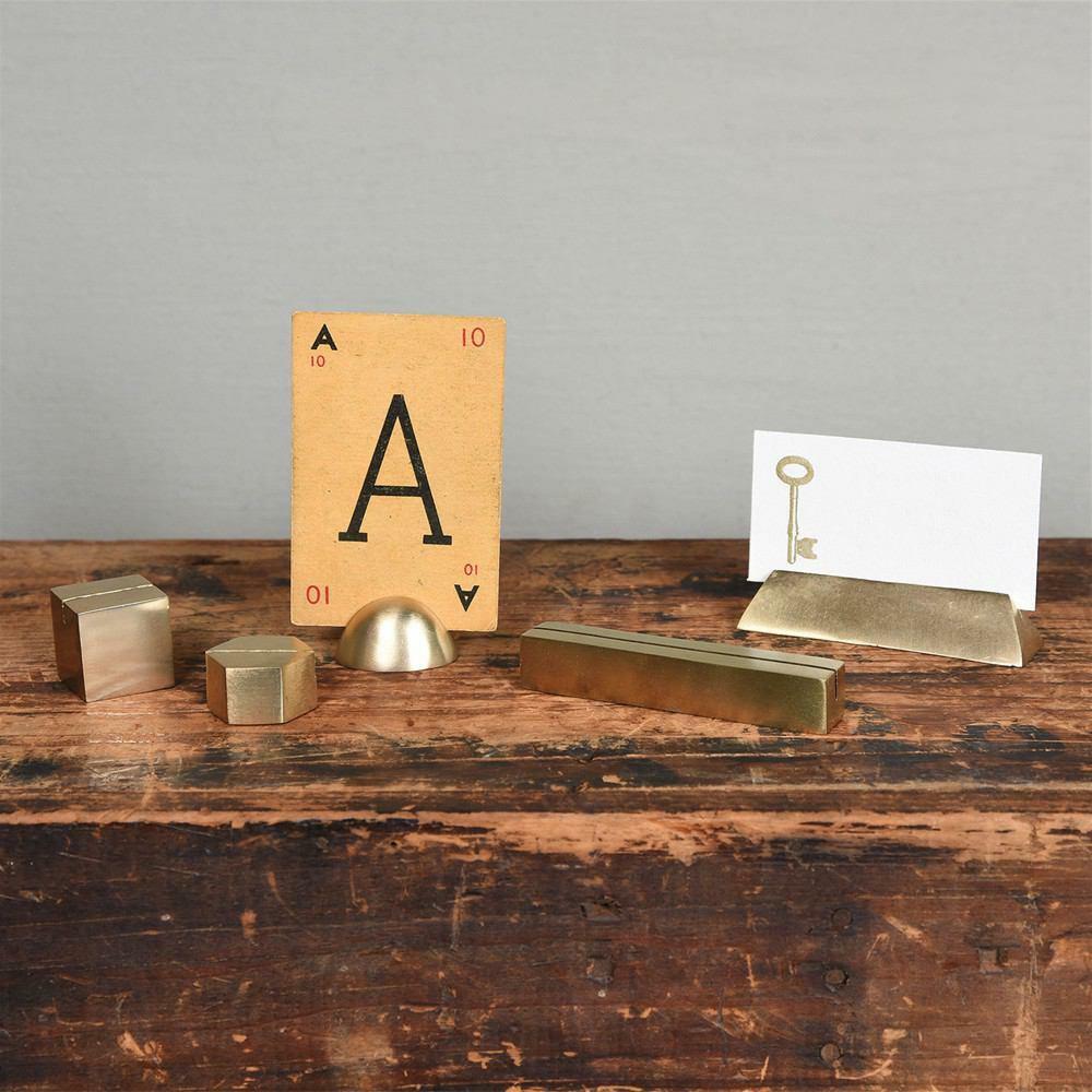 Cast Iron Rectangle Bar Place Card Holder – Set Of 3