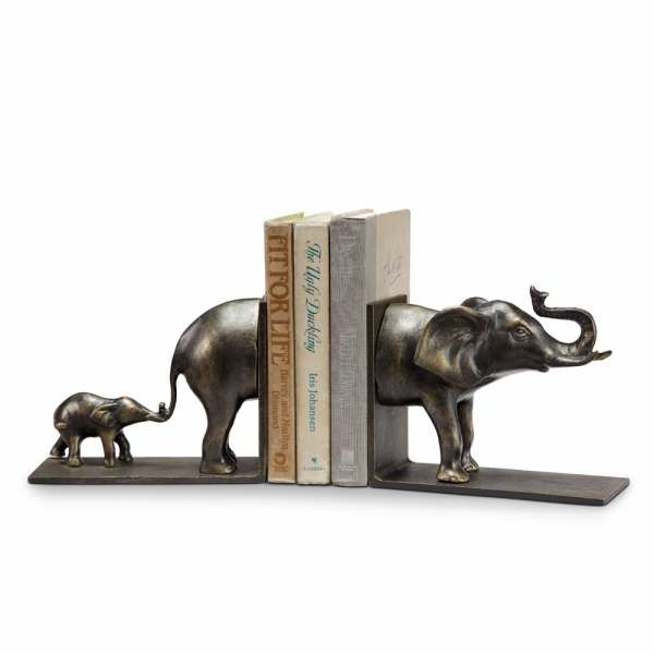 Elephant And Baby Bookends Pair