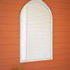 Large Arched Wood Framed Mirror With Carved Detail