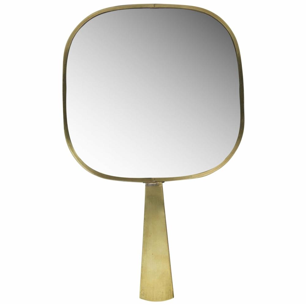 Monroe Hand Mirror, Brass