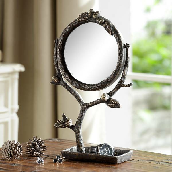 Pinecone And Branch Vanity Mirror