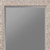 Rectangular Beveled Accent Floor Mirror With Glitter Mosaic Pattern, Silver