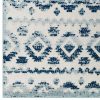 Reflect Takara Distressed Contemporary Abstract Diamond Moroccan Trellis 8X10 Indoor And Outdoor Area Rug Ivory And Blue – R-1180-810